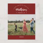 Red Modern Prettige feestdagen Aangepast fotojaar (Voorkant)