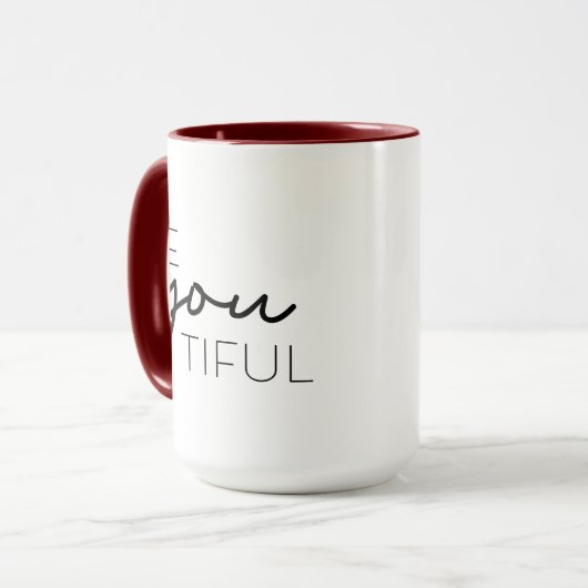 Red Modern Script Typography Be You Tiful Mok (Voorkant links)