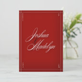 Red Modern Wedding Invitation Sjabloon Kaart (Staand voorkant)
