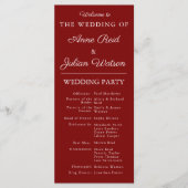 Red Modern  Wedding Timeline and Party QR Code Programma (Voorkant)