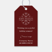Red Moderne kerstmis Logo QR-code Chic Cadeaulabel (Voorkant)