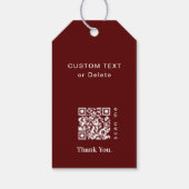 Red Moderne kerstmis Logo QR-code Chic Cadeaulabel (Achterkant)