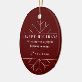 Red Moderne kerstmis Logo QR-code Chic Keramisch Ornament (Links)