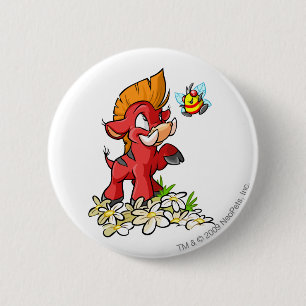 Red Moehog en Buzz Ronde Button 5,7 Cm