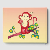 Red Monkey Animal Anniversaire de fête Livre d'inv (Verso)