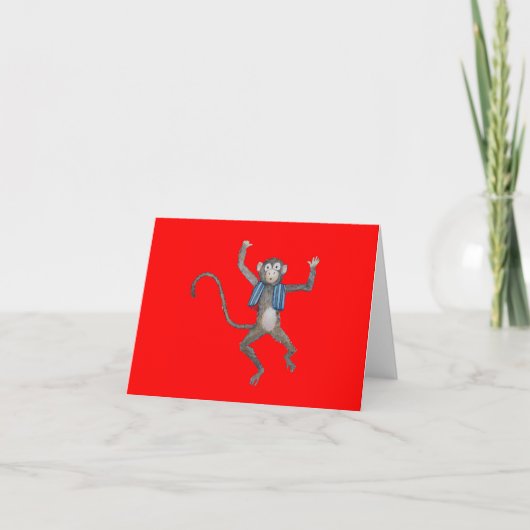 Red Monkey Notecards Kaart (Voorkant)