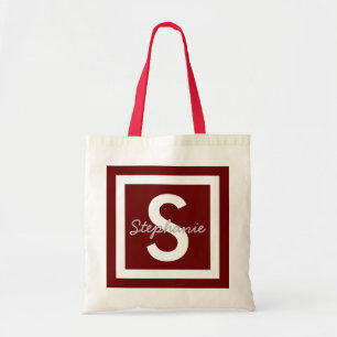 Red Monogram Aangepaste Canvas tas