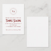 Red Monogram Circle Temple Sealing Invitation (Devant / Derrière)