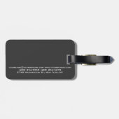 Red Monogram grijs Modern minimalistisch Bagagelabel (Achterkant horizontaal)