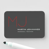 Red Monogram Grijs Personal Trainer Business Naamplaatje (In situ)