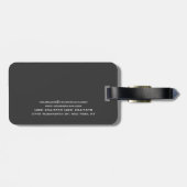 Red Monogram White Grey Personal Trainer Modern Bagagelabel (Achterkant horizontaal)