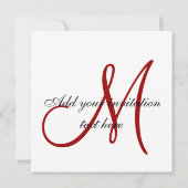 Red Monogram Zebra Print Wedding Uitnodiging (Achterkant)