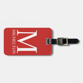 Red Monogrammed Bagagelabel