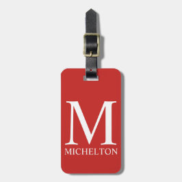 Red Monogrammed Bagagelabel