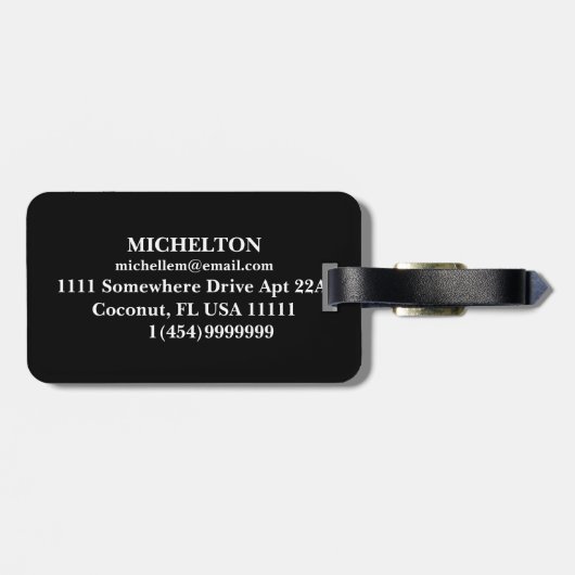 Red Monogrammed Bagagelabel (Achterkant horizontaal)