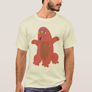 Red Monster Leuke Goofy Karakterkunst T-shirt