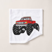 Red Monster Truck Bad Handdoek (Wasdoekje)