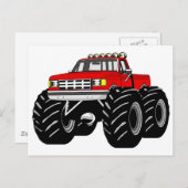 RED MONSTER TRUCK BRIEFKAART (Voorkant / Achterkant)