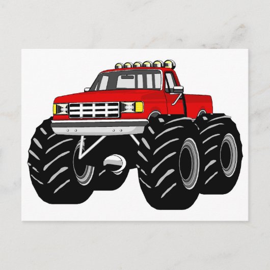 RED MONSTER TRUCK BRIEFKAART (Voorkant)