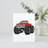 RED MONSTER TRUCK BRIEFKAART (Staand voorkant)