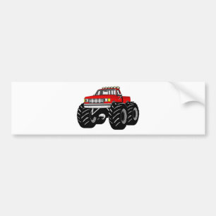RED MONSTER TRUCK BUMPERSTICKER