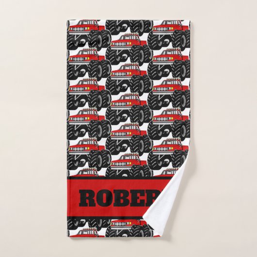 Red Monster Truck: ROBERT Bad Handdoek (Handdoek)