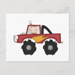 Red Monster Truck Tshirts en Gifts Briefkaart