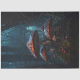 Red Moody Mushrooms - Een donkere Dreamscape Decou Tissuepapier