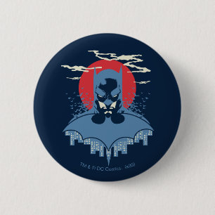 Red Moon Batman met Logo Ronde Button 5,7 Cm