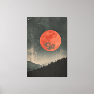 Red Moon Canvas Afdruk