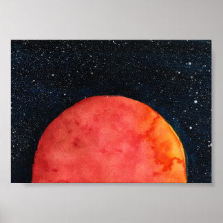 Red Moon Galaxy Print, Value Poster Papier (mat)