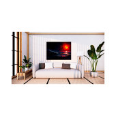 Red Moon Over Stormy Zee Fantasy Zeegezicht Foto Afdruk