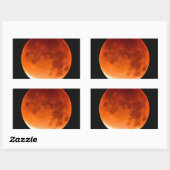 Red Moon Risiing Rechthoekige Sticker (Vel)