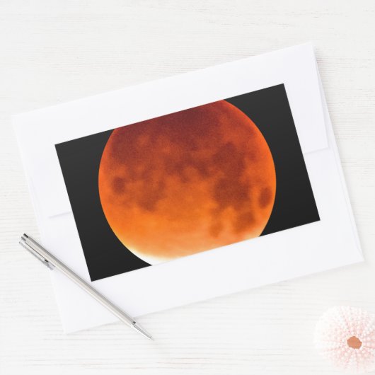 Red Moon Risiing Rechthoekige Sticker (Envelop)