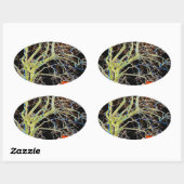 Red Moon Rising Ovale Sticker (Vel)