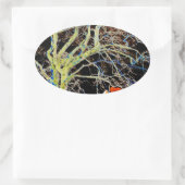 Red Moon Rising Ovale Sticker (Tas)