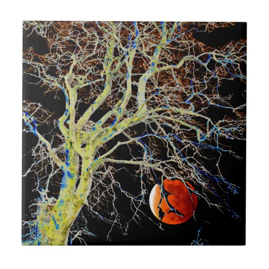 Red Moon Rising Tegeltje (Voorkant)