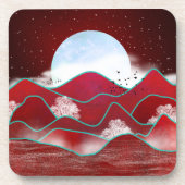 Red Moonrise Bier Onderzetter (Voorkant)