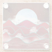 Red Moonrise Glazen Onderzetter (Achterkant)