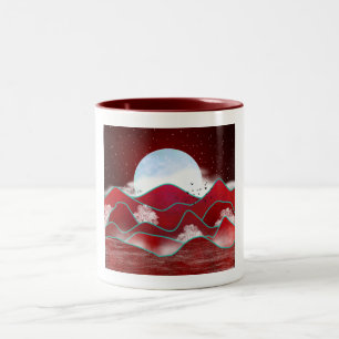 Red Moonrise Tweekleurige Koffiemok