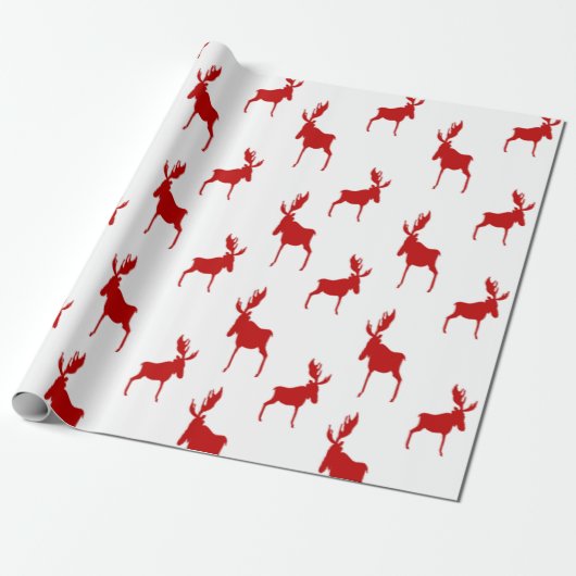 Red Moose Cadeaupapier (Uitgerold)
