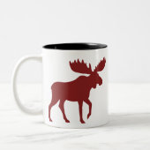 Red Moose Silhouette | Country Holiday Wildlife Tweekleurige Koffiemok (Links)