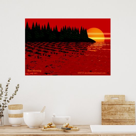Red Morning (afdruk) Poster (Keuken)