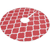 Red Moroccan Quatrefoil Kerstboom Rok (Gekanteld)