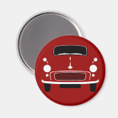 Red Morris Minor Fridge Magneet (Voorkant / Achterkant)