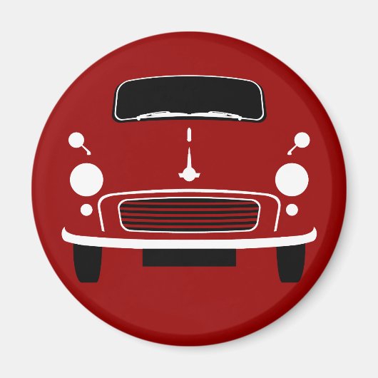 Red Morris Minor Fridge Magneet (Voorkant)