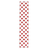 Red Mosaic Heart Pattern Medium Tafelloper (Voorkant)