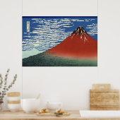 Red Mount Fuji Poster (Keuken)