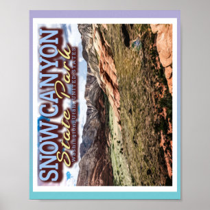 RED MOUNTAINS - SNOW CANYON STATE PARK - UTAH USA POSTER