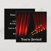 Red Movie Curtain Clapboard Director Kaart (Voorkant / Achterkant)